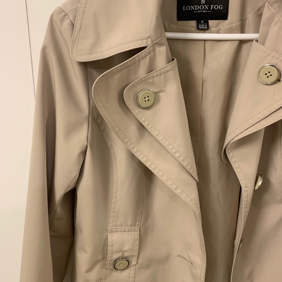 London Fog Tan Trench Coat Jacket Hood Nordstrom - Picture 2 of 4